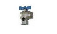 Valvola a sfera angolo Dn1femmina/maschio maniglia blu<