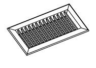 Griglia di mandata orient.per prol.telesc.per GUNK