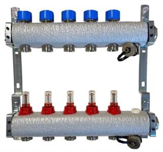 coppia collettori acciaio inox DN1per impianti radianti